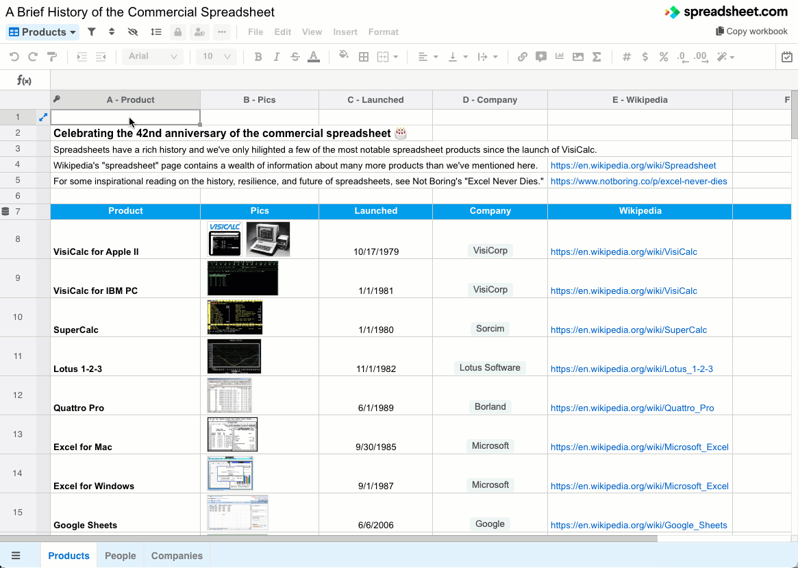 Happy Spreadsheet Day 2021! Celebrating 42 years of the commercial